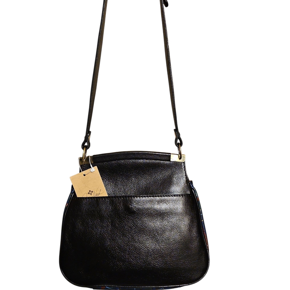 Patricia Nash Black and Blue Plaid Veneto Crossbody Bag - Picture 2 of 3